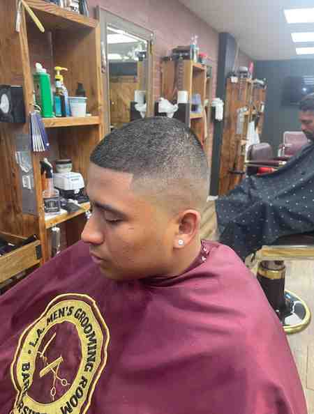 Men's haircut 8 at L.A. Men's Grooming Room, Hampton Bays NY