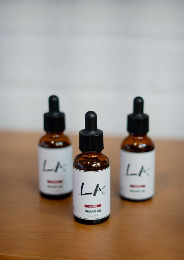 LA Alpha Beard Oil — men's grooming product by L.A. Men's Grooming Room
