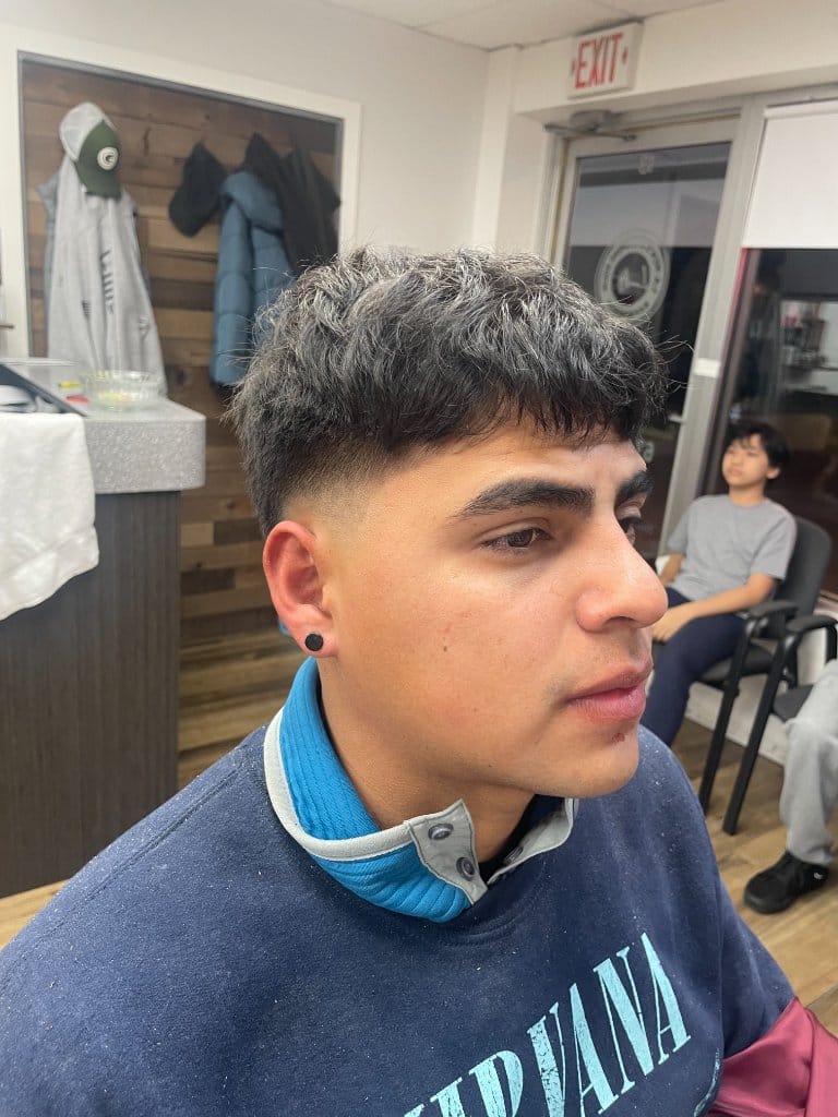 Side Fade with Curls — after the haircut