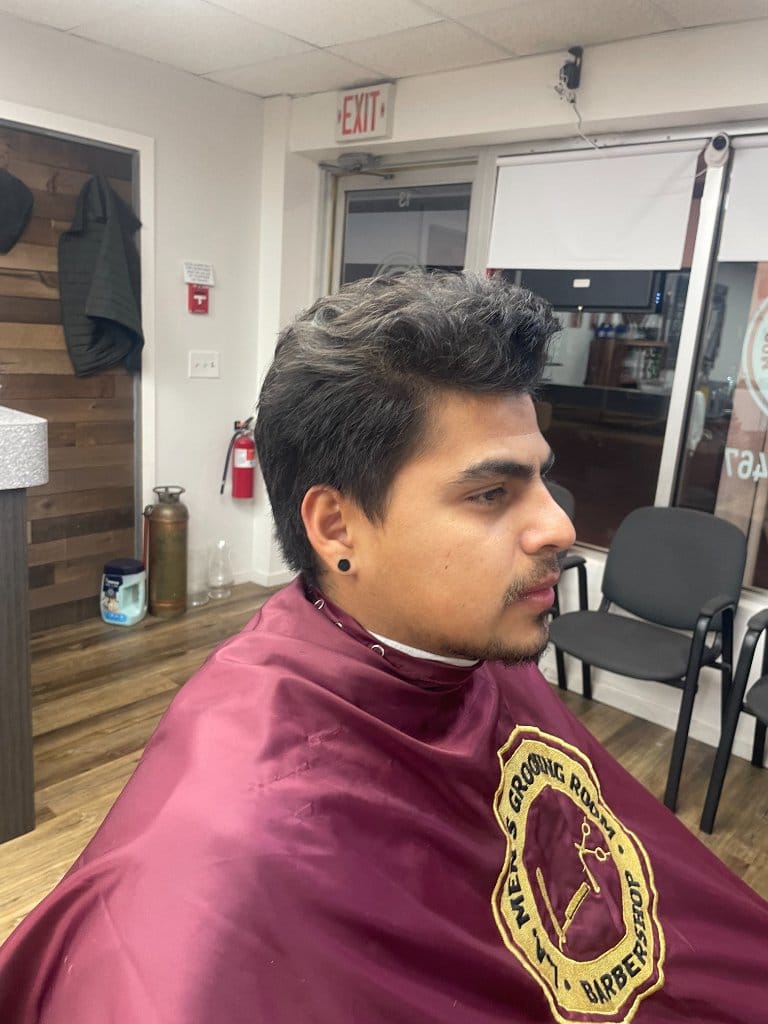 Side Fade with Curls — before the haircut